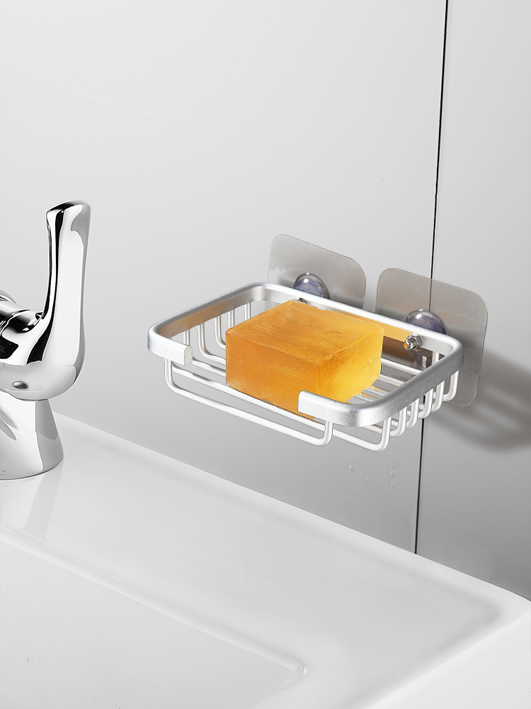 Space aluminum fertilizer, incense box, dish, net, drain, hole-free, powder room, bathroom, incognito, wall-mounted shelf