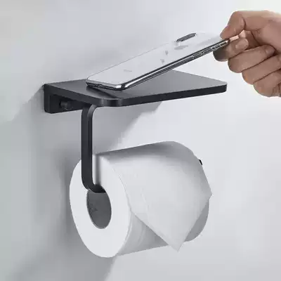 Toilet paper holder non-punching black mobile phone tissue holder toilet tissue box dressing room sanitary paper roll holder