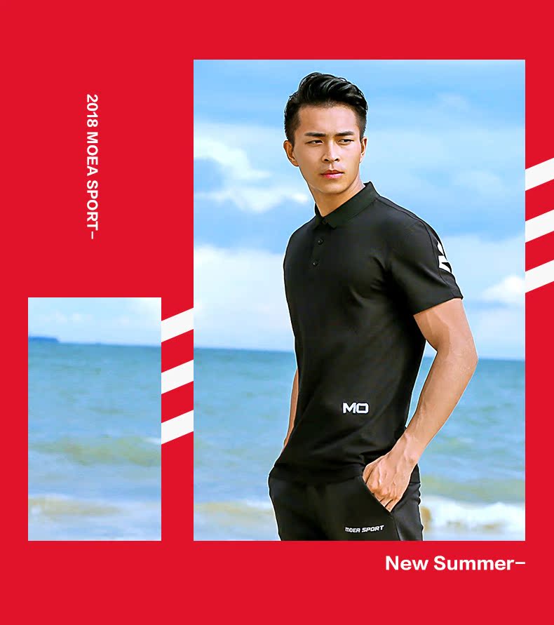 Ink polo áo sơ mi nam tay ngắn màu đen thủy triều thường tự tu mùa hè thanh niên lỏng lẻo nam Paul áo thun nam áo phông nam có cổ
