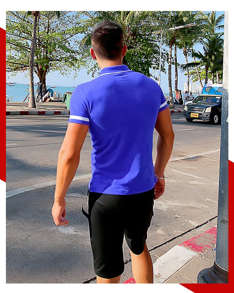 Ink polo áo sơ mi nam tay ngắn thương hiệu ve áo Slim mùa hè cotton nam màu rắn nửa áo Polo áo thun polo