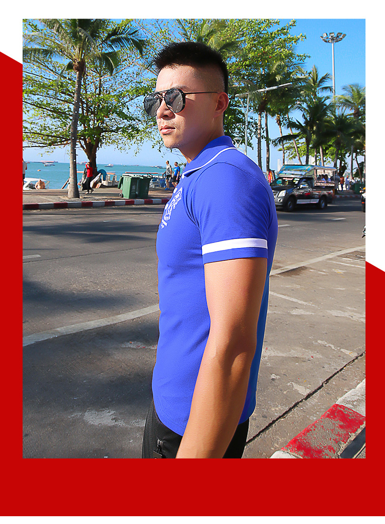 Ink polo áo sơ mi nam tay ngắn thương hiệu ve áo Slim mùa hè cotton nam màu rắn nửa áo Polo áo thun polo
