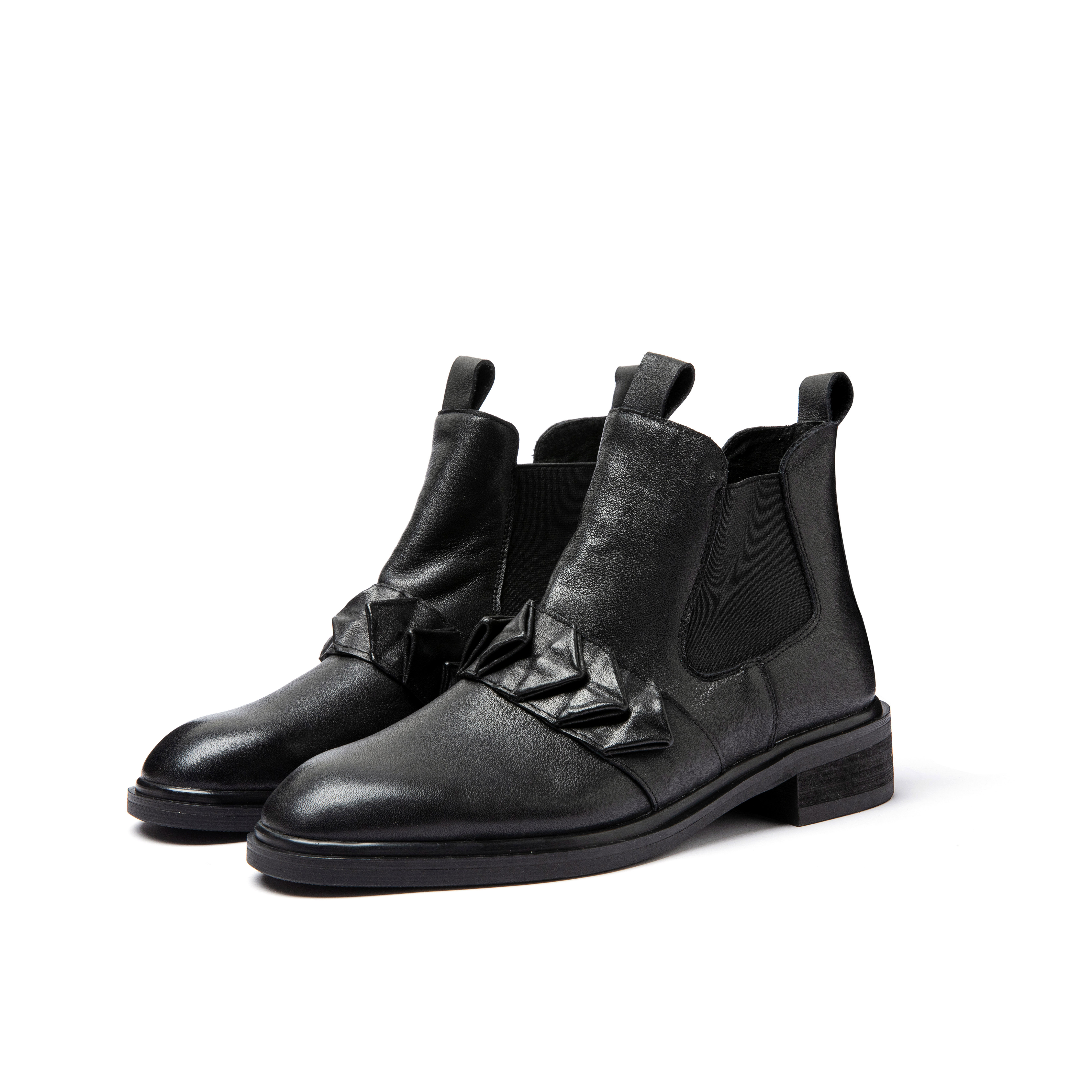 Clearance 228 autumn and winter leather origami thick-soled Martin boots women's retro British style Chelsea boots