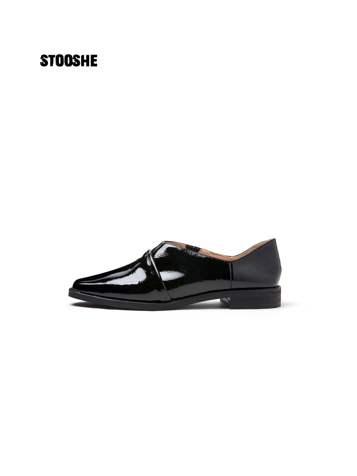 Clearance price 99 non-refundable genuine leather flat women's shoes pleated small square head lazy two wear Loafer shoes