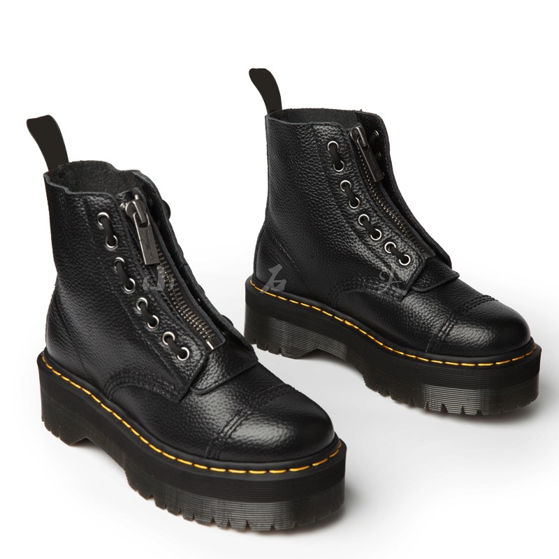 GuleMartens Sinclair Front La Chain Pine Pastry Base Lychee Tattoo Soft Leather Boots Lady 22564001