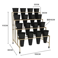 4*4 Золотая полка с 16 черными бочками