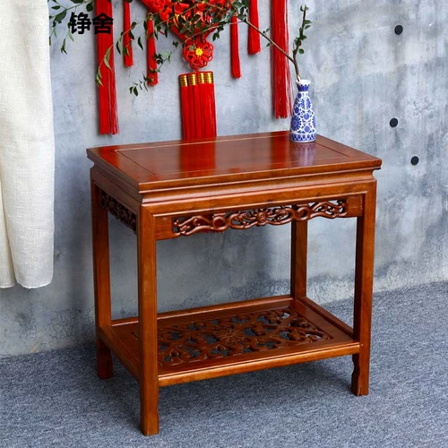 Столковая стойка с твердым древесиной рыбной стойкой стойки столовые столовые столики для кофейного стола несколько горшков с живописными стойками украшения столовые мастерство странный каменный чайный стол китайский диван