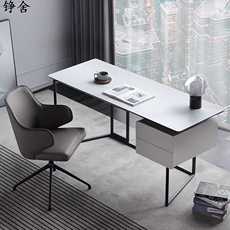 Компьютерный стол 岩板书桌意式轻奢电脑桌网红极简现代简约家用写字台新款带抽屉