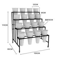 4*4 Черная полка с 16 белыми бочками
