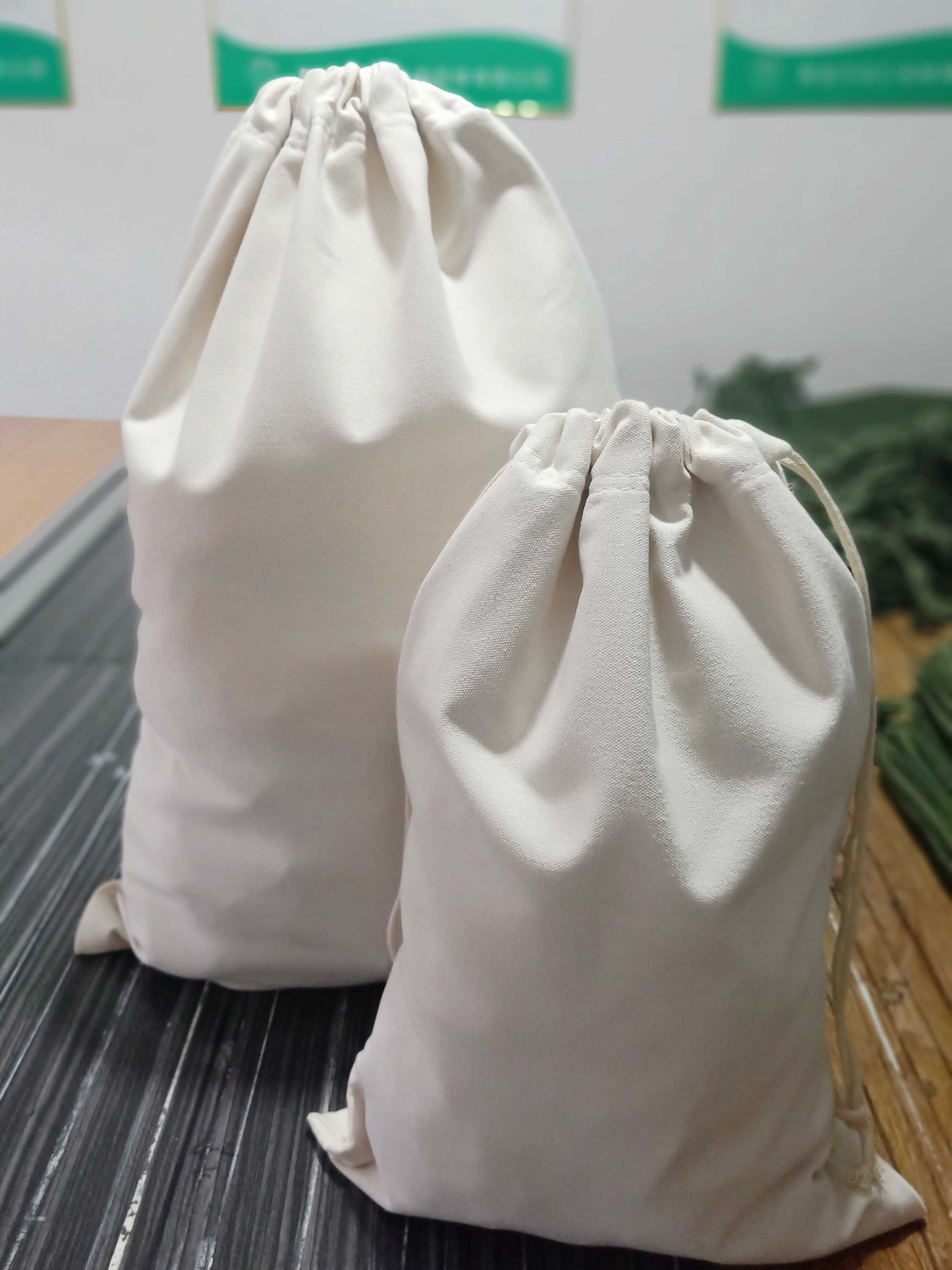 Original ecological white polyester cotton as herbal tea leaf breathable canvas bag cloth beam collection bag