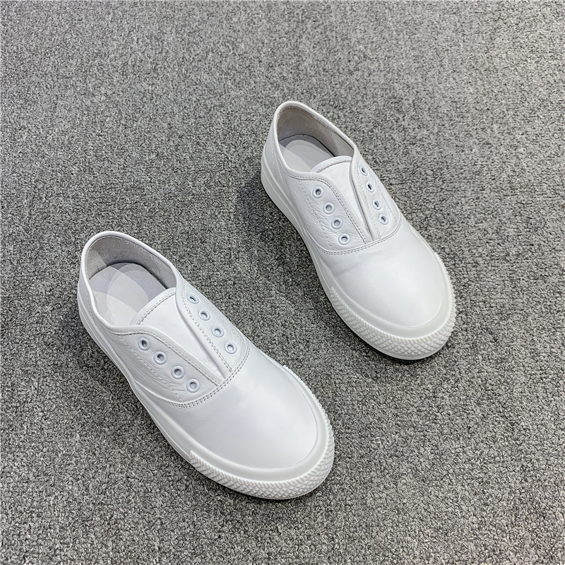 European Style 2026 Genuine Leather All-Season White Casual Slip-On Flat Loafers for Women European Style 2026 Genuine Leather All-Season White Casual Slip-On Flat Loafers for Women