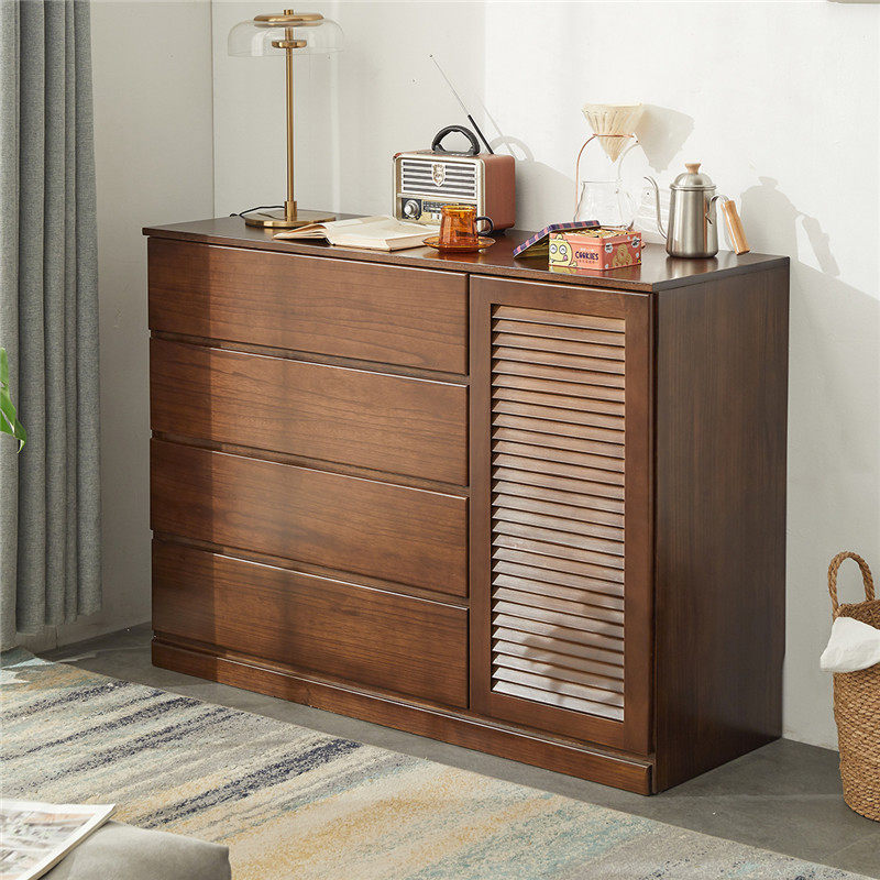 Bedroom TV cabinet master bedroom simple modern multifunctional high TV table small apartment solid wood drawer cabinet storage cabinet