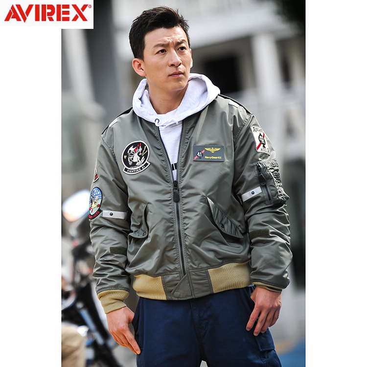 Avirex Vf-41 Spring and Autumn Black Ace Motorcycle Motorcycle Anti-Fall Flight Suit Cycling Suit Jacket