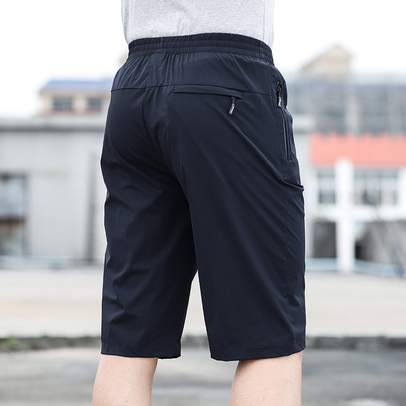 Dad Seven Pants Men Loose External Wear Summer Middle Aged Mid-Old-age Enlarged Speed Dry Shorts Head Air Conditioning Pants Ice Silk