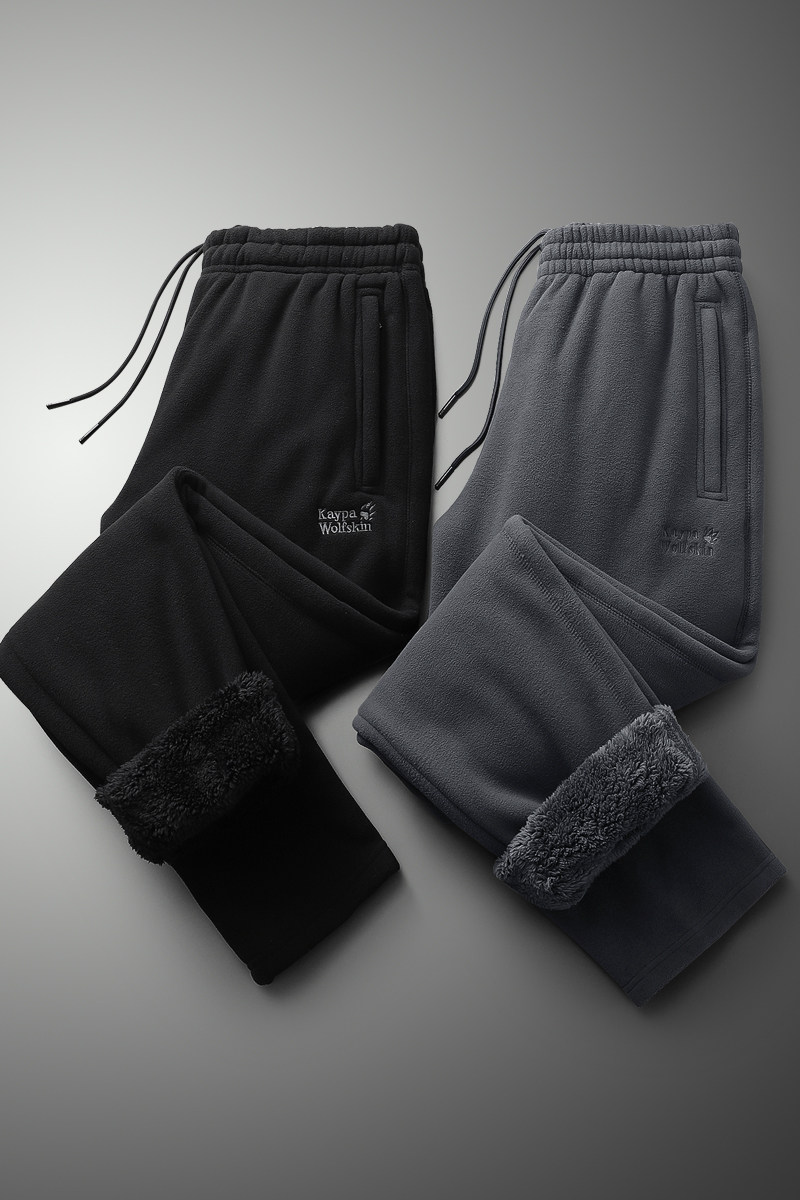 Winter gush sports pants men's pants thicken men loose straight drum sweatpants large size for older men's pants winter pants