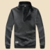 Cộng với áo len nam dày, áo len nam cổ áo lông cừu mùa thu và mùa đông nam trung niên không rơi áo hoodie màu xanh dương Áo len