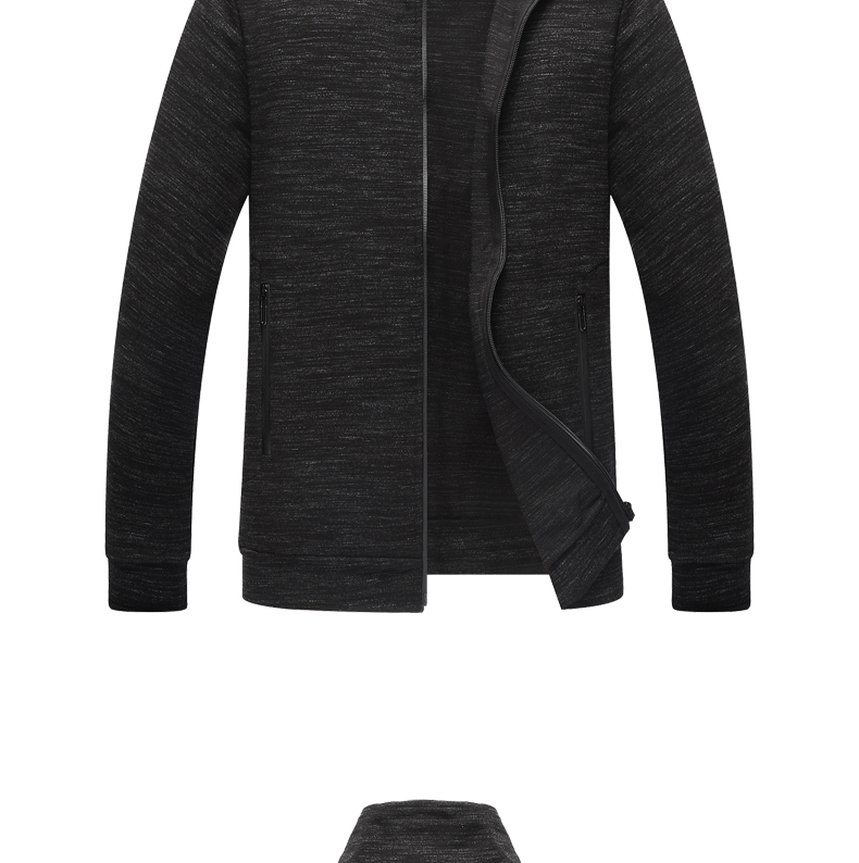 Áo len nam mùa thu đông áo khoác ngoài màu đen trung tính thun trung tính 2017 mới áo hoodie form rộng