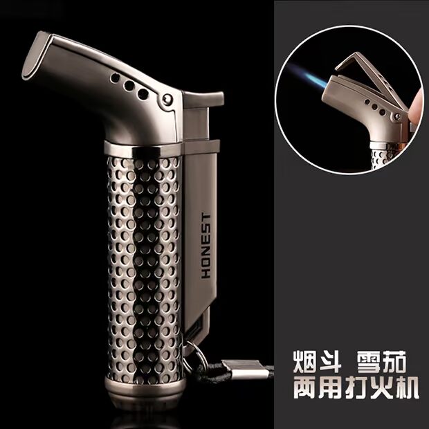 Chính hãng xiên lửa thẳng màu xanh ngọn lửa cá tính xì gà nhẹ hơn sáng tạo điểm ngải cứu bật lửa zorro
