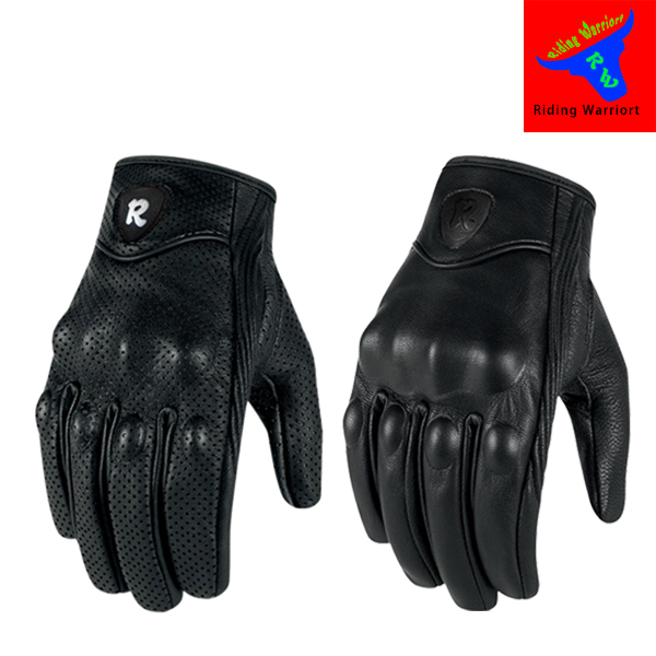 Riding warrior motorcycle off-road outdoor gloves leather punching spring, summer and autumn long finger wear-resistant gloves equipment mountain