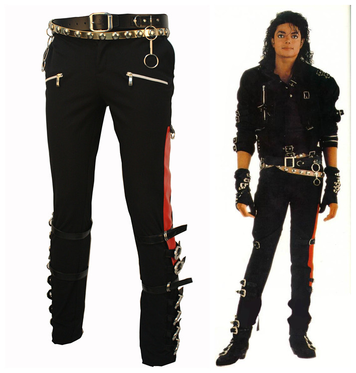 Mj Michael Jackson Classic Bad Pants (Including 2 Belts) Who‘S Bad ~