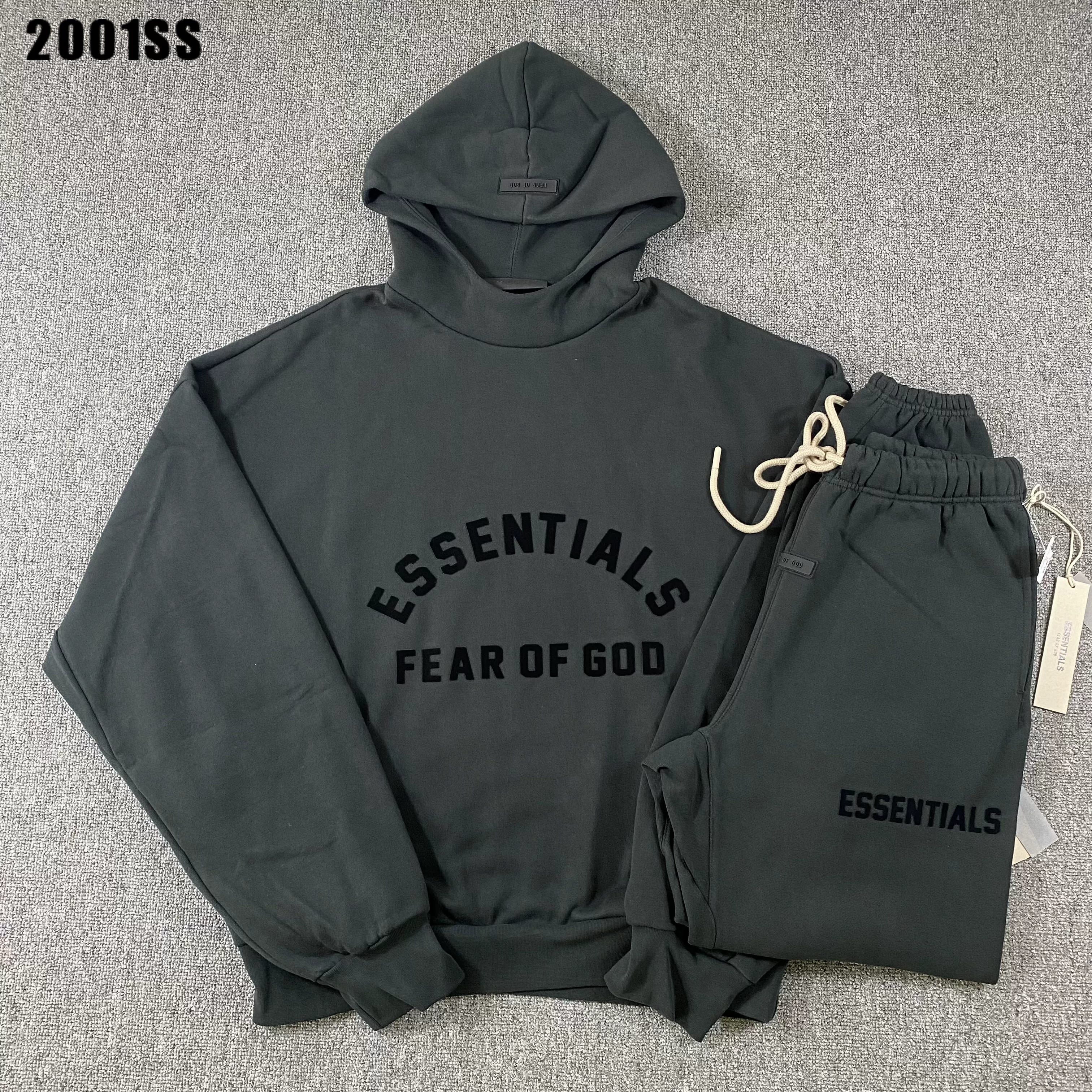 Проверено подлинное Fear of God Fog Essentials 23 Xuanqing черная шляпа толстовки для мужчин и женщин