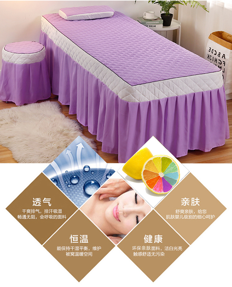 自 淘 美容 bốn bộ thẩm mỹ viện massage massage đẩy giường đặc biệt để có một tấm chăn SPA bốn mảnh đơn giản - Trang bị tấm drap giường spa