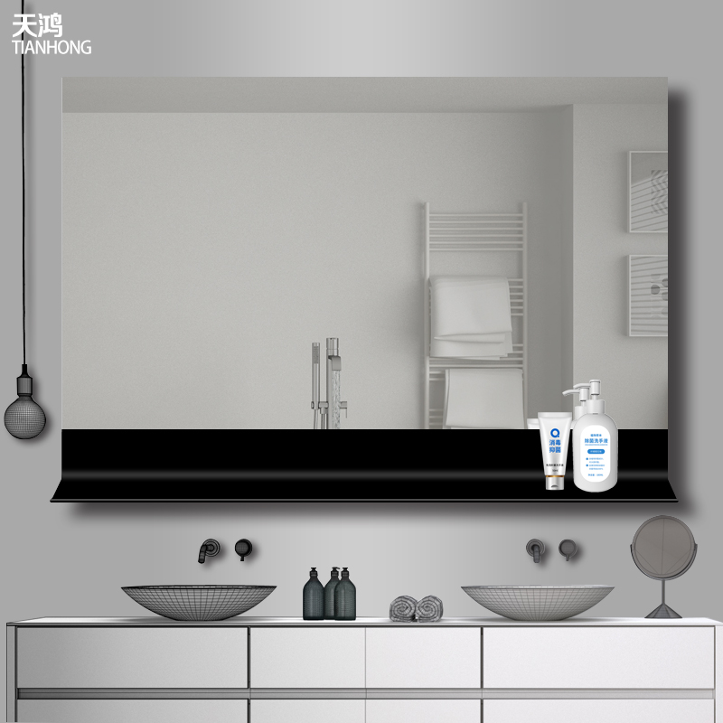Bathroom Mirror with Shelf Powder Room Mirror Wall-mounted Toilet Mirror Bathroom Mirror Wall-mounted Washstand Makeup