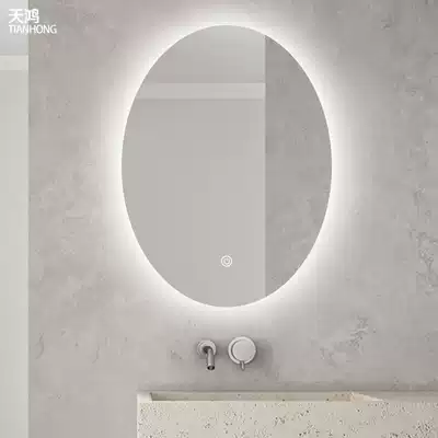 Round mirror backlit LED light mirror oval bathroom wall-mounted bathroom mirror smart dressing room mirror with light anti-fog mirror