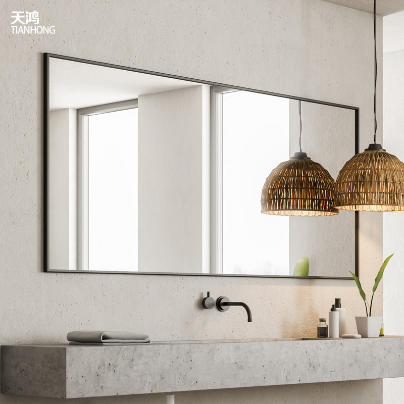 Tianhong aluminum alloy right angle makeup mirror Powder room wall-mounted wall-mounted bathroom mirror Bathroom mirror Toilet bathroom mirror