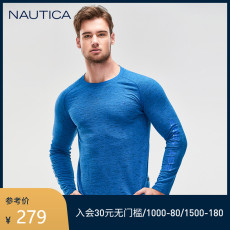 Футболка мужская nautica/诺帝卡男装春夏男士休闲竹节纱长袖t恤kc9321 NAUTICA/T