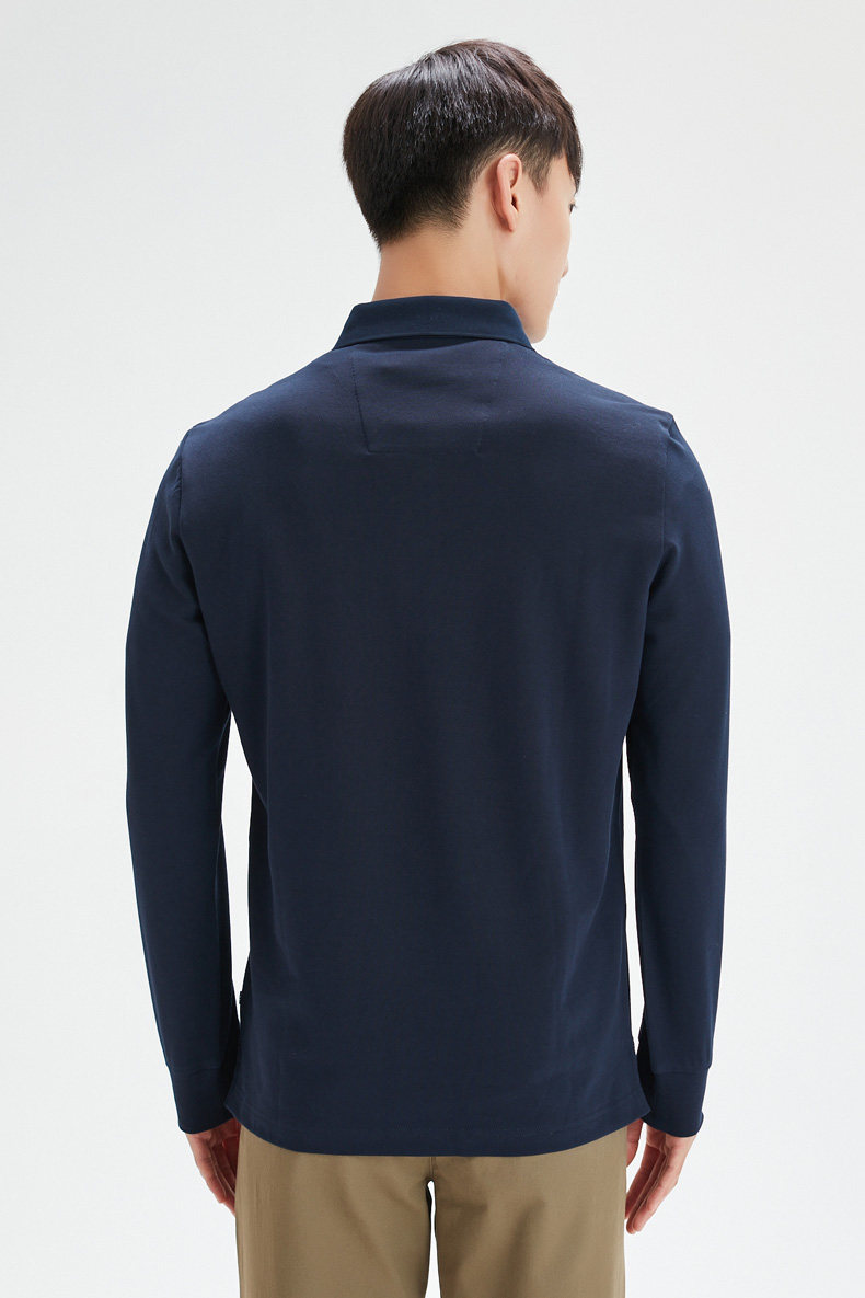 NAUTICA/诺帝卡 男士宽松长袖商务休闲Polo衫 图6