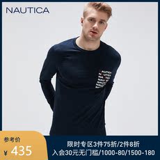 Футболка мужская nautica/诺帝卡春夏男士长袖圆领t恤to0101 NAUTICA/T