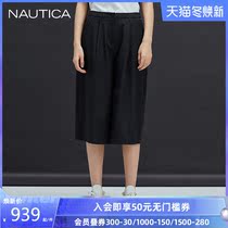 NAUTICA Notika women spring and summer new Black Sail series wide leg Capri pants 01PC26