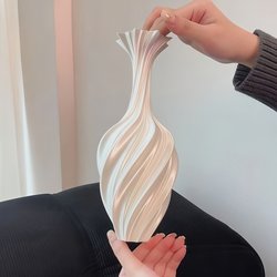 3D Printed Vase Ornaments for Living Room Flower Arrangement, Light Luxury and High-End Decoration, Chinese-Style Creative Vase Ornaments for Living Room Flower Arrangement