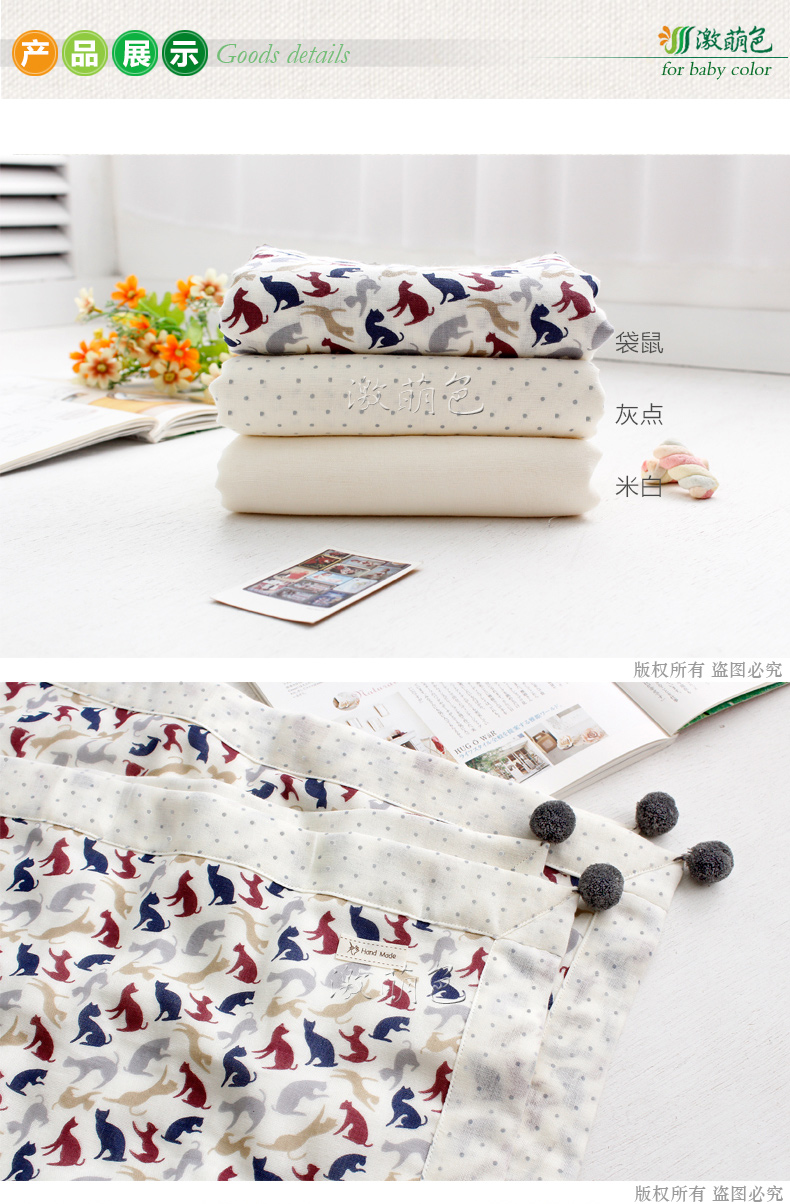 Hai lớp gạc cotton cho bé quần áo hoạt hình in vải cotton giọt nước mùa hè quần áo vải - Vải vải tự làm vải nỉ cứng