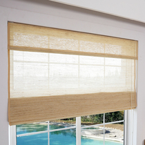Qianchuan custom Ramie Chinese curtain Tea Room retro Zen shading roller curtain partition screen curtain decorative curtain
