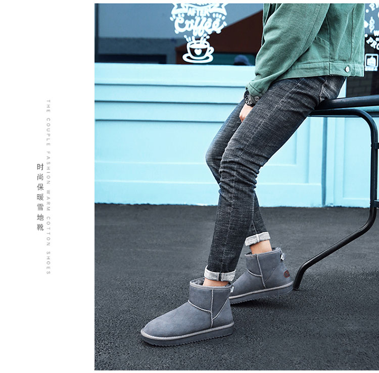 Giày cao cổ nam không tuyết mùa đông ấm áp cộng với nhung dày, giày da chống trượt giầy boot nam