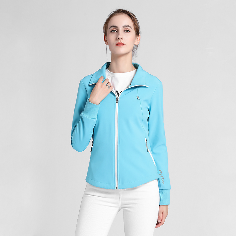 Spring and autumn body speed dry and breathable waterproof antistatic environmentally-friendly female type solid version outdoor soft shell jacket cardigan Inn