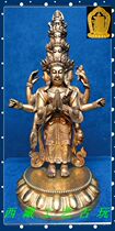  Tibetan Buddhism Tibetan Eleven-faced Guanyin Buddha Statue