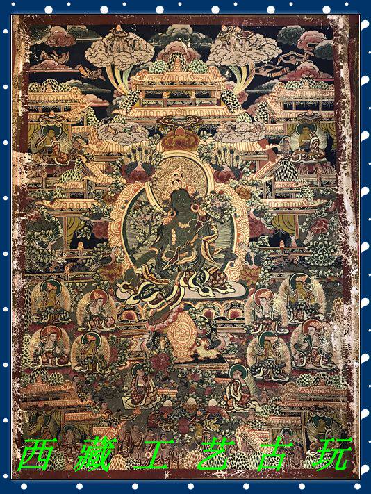 Tibet Regong Cowhide "White Tara Green Tara" Thangka