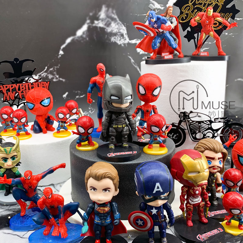 Super Hero Cake Decoration Pendulum Boy Birthday Party Plugin Plug-in Net Red Creative Baking Dessert Dress-Taobao