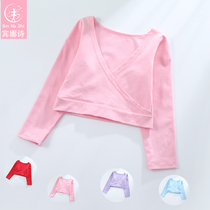 Binnashi childrens dance jacket girls autumn and winter long sleeves Chinese dance practice uniforms children dance clothing shawl tops