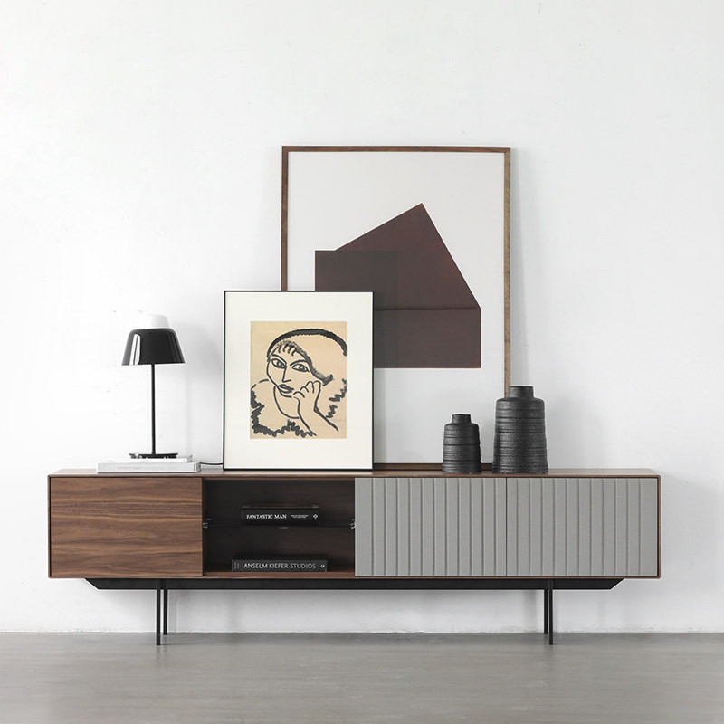 Nordic NORHOR Singapore MIC Studio Italian minimalist Bergen walnut TV cabinet audio-visual cabinet