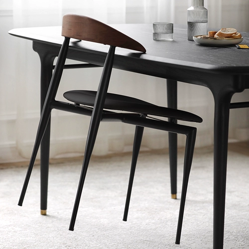 Norhor Nordic Expression/Ron Walnut Wood Dining Stable Среднешний железный кожаный стул стул