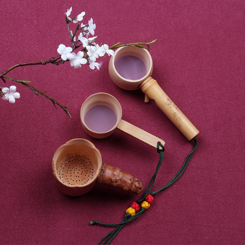 Day-style Gongfu Tea Road Bamboo Root Strainer Spoon Cup Bamboo Filter Tea Machine Tea Leak tea Tea Ware Tea Ware Tea Ware Creative Filter Spare Parts