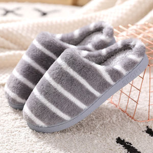 情侣居家防滑厚底皮质棉拖鞋