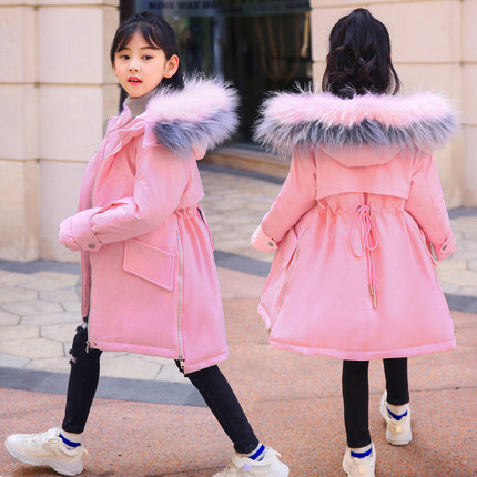 儿童羽绒服女童中长款女大童2018新款女孩中