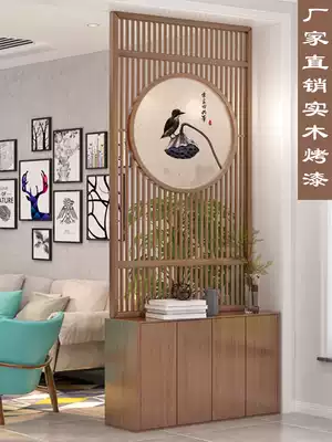 New Chinese style porch cabinet shoe cabinet integrated living room screen partition modern simple entrance door all solid wood partition cabinet