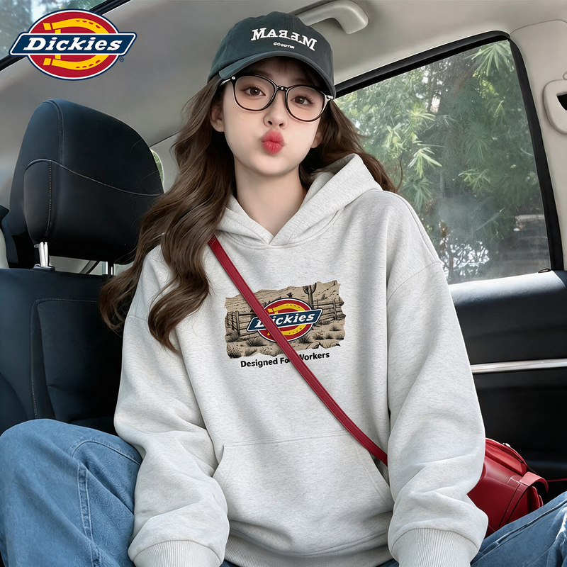 Dickies Official Authentic American-Style Hooded Sweatshirt for Women, Trendy Brand Print, Loose and Versatile Couple's Top Dickies Official Authentic American-Style Hooded Sweatshirt for Women, Trendy Brand Print, Loose and Versatile Couple's Top