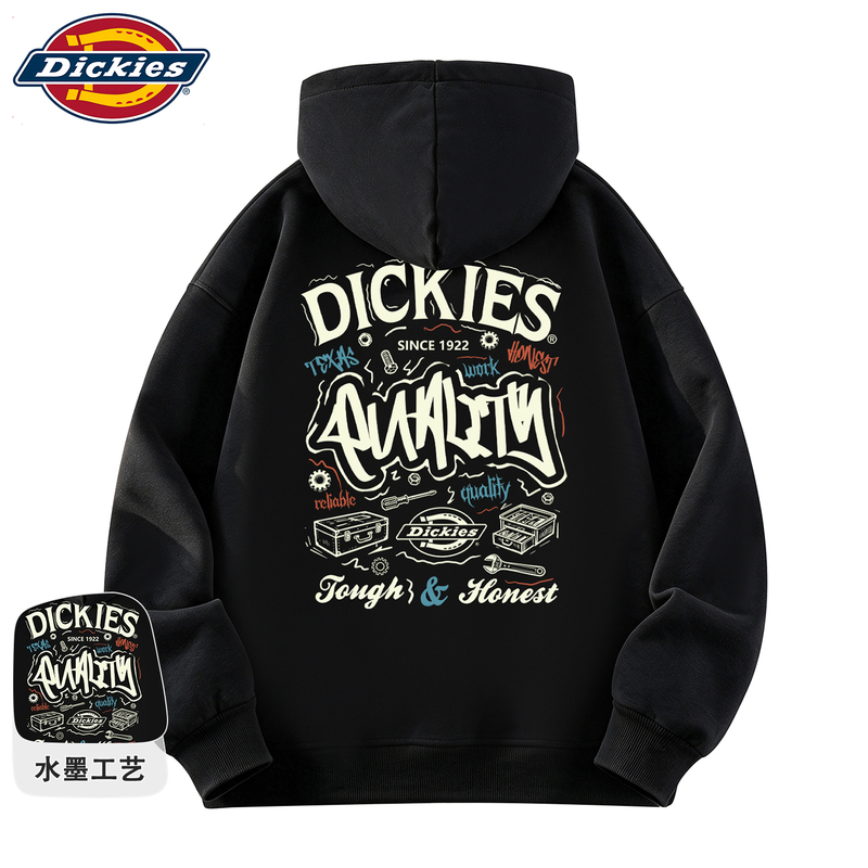 Dickies Official Authentic Autumn and Winter Solid Color Hooded Sweatshirt for Men, Printed Loose Fit Versatile Couple's Top Jacket Dickies Official Authentic Autumn and Winter Solid Color Hooded Sweatshirt for Men, Printed Loose Fit Versatile Couple's Top Jacket
