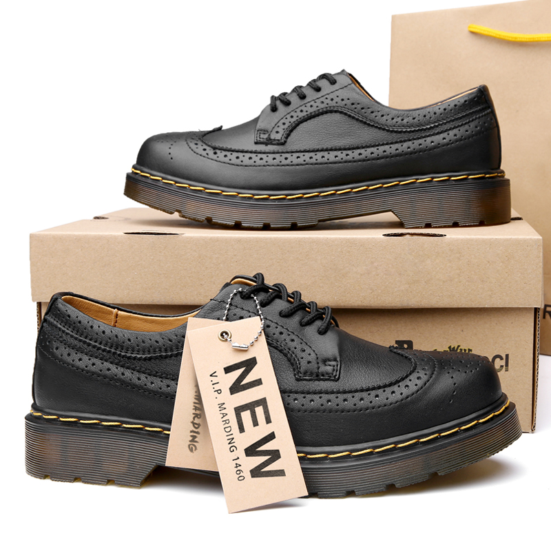 DR Martin boots Men's genuine leather Inn Wind Overalls Shoes men Brock casual leather shoes Low to help 1461 men shoes Chaude shoes